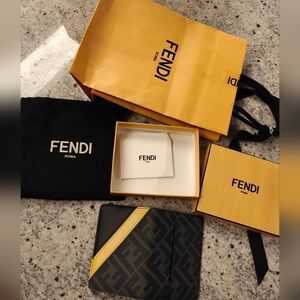 Fendi Diagonal Card Holder With Signature Packaging